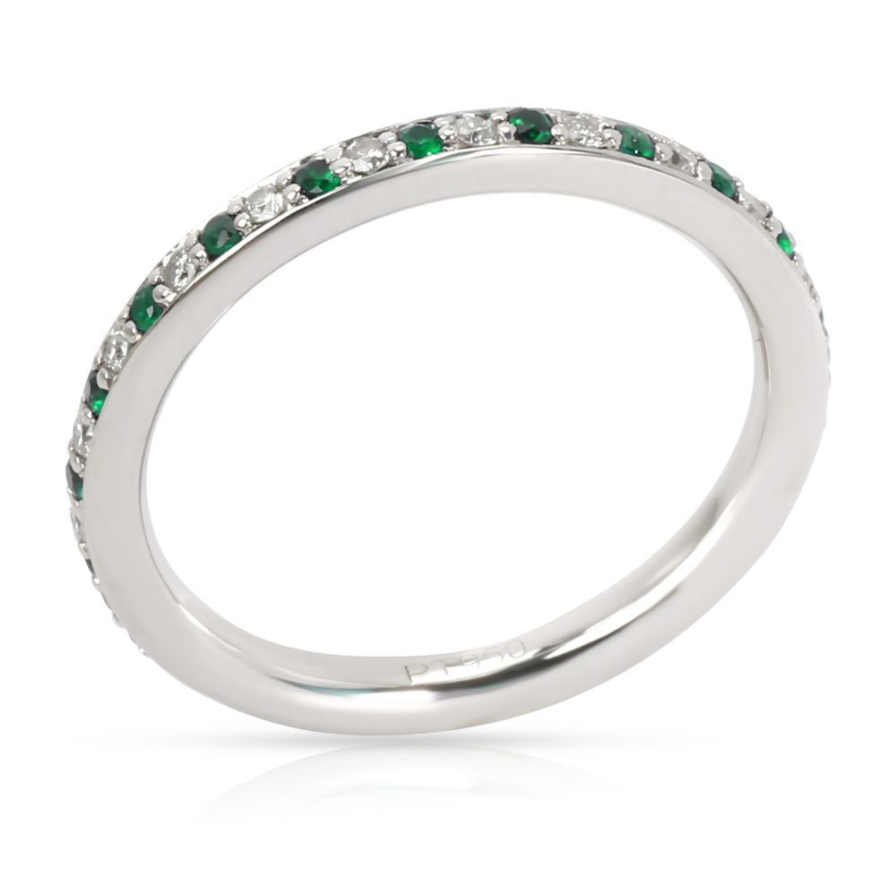 Alternating Diamond And Emerald Stackable Eternit… - image 2